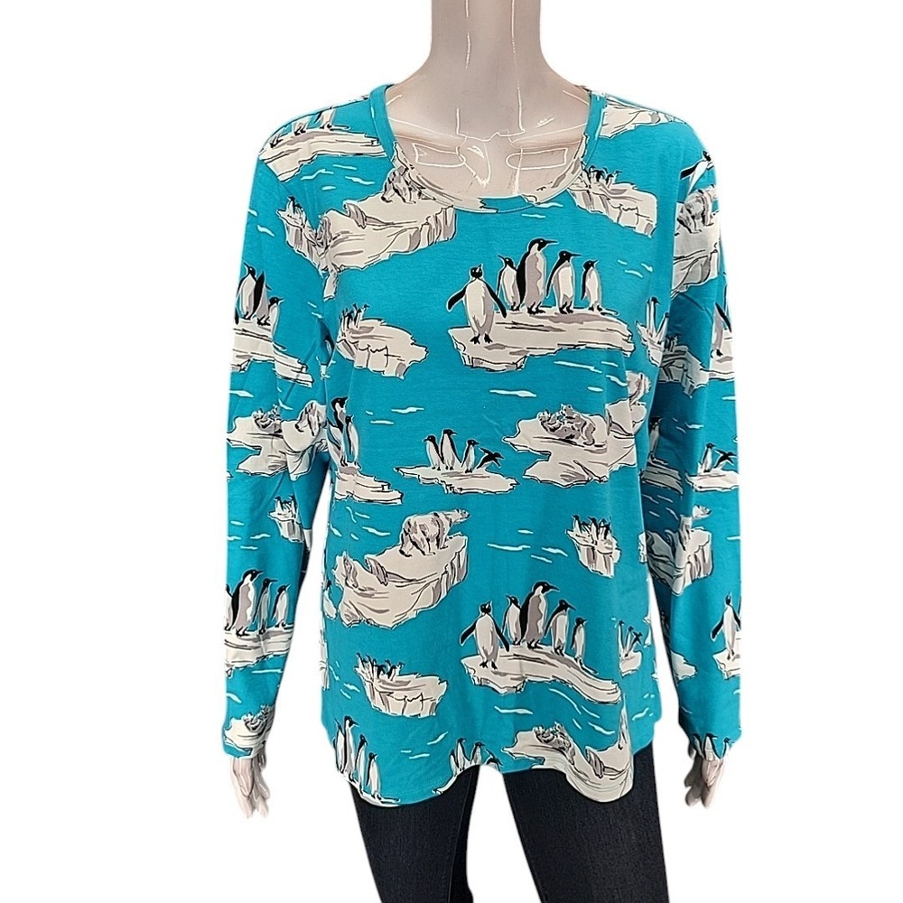 Christopher and Banks Womens Dressy Printed Top Petite X-Large Size Trendy Shirt